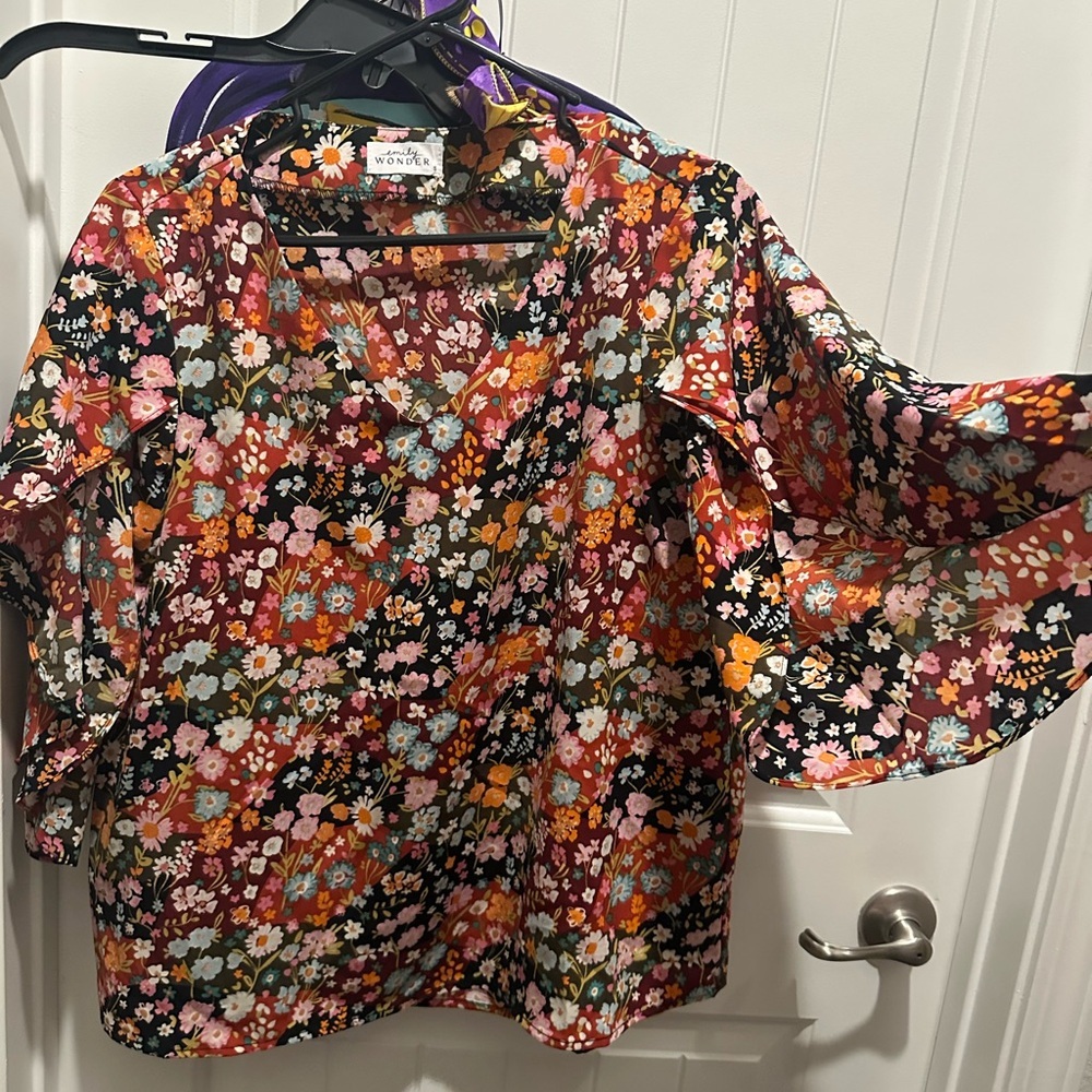 Floral Women's Blouse - Multicolor - Picture 4 of 5